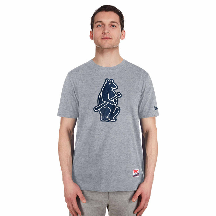 Chicago Cubs Heather Dolphin Grey 1914 Bear T-Shirt