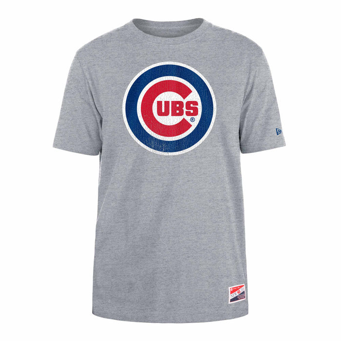 Chicago Cubs Heather Dolphin Grey Bullseye T-Shirt