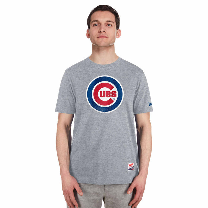 Chicago Cubs Heather Dolphin Grey Bullseye T-Shirt