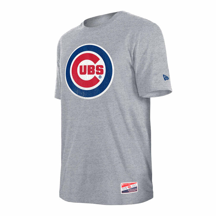 Chicago Cubs Heather Dolphin Grey Bullseye T-Shirt