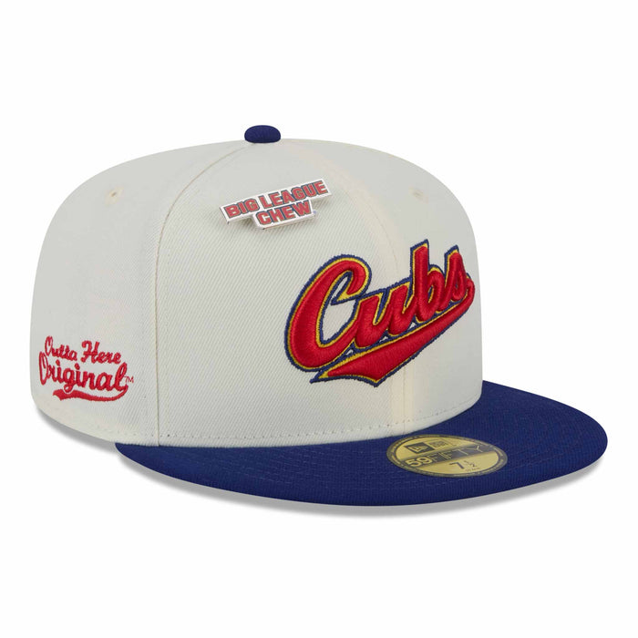 Chicago Cubs New Era Big League Chew 2024 59FIFTY White Royal Fitted Cap