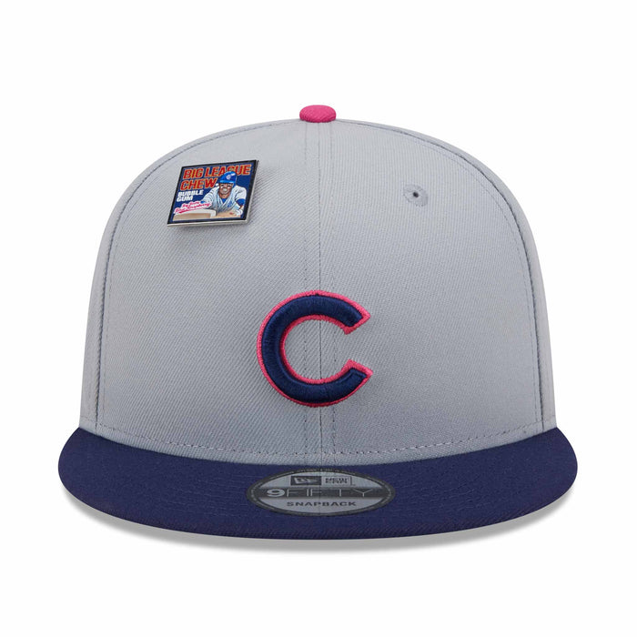 Chicago Cubs New Era Big League Chew 2024 9FFIFTY Grey Blue Snap Back Cap