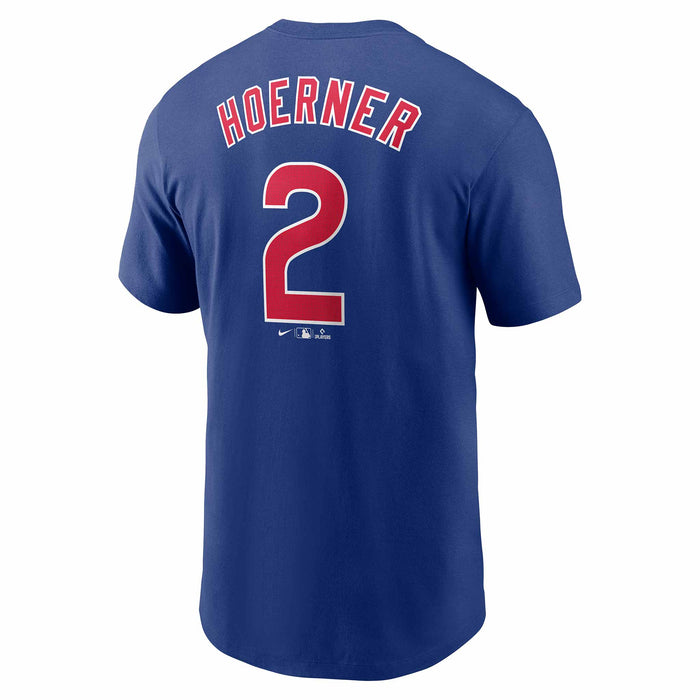 Chicago Cubs Nico Hoerner Nike Home Name and Number T-shirt