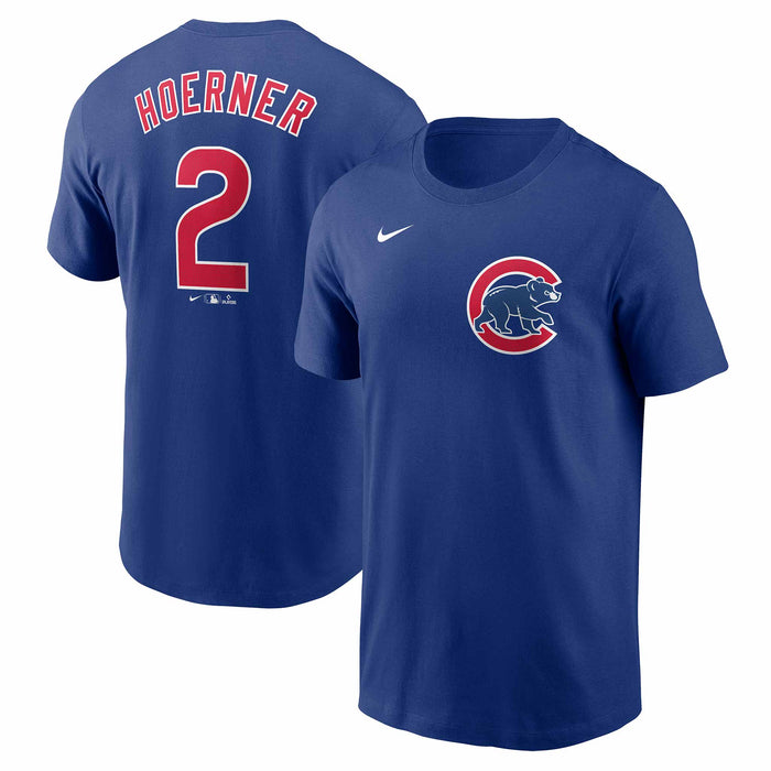 Chicago Cubs Nico Hoerner Nike Home Name and Number T-shirt