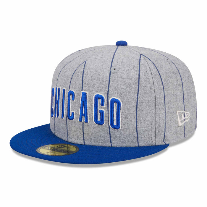 Chicago Cubs Pinstripe Grey Chicago 5950 Fitted Cap