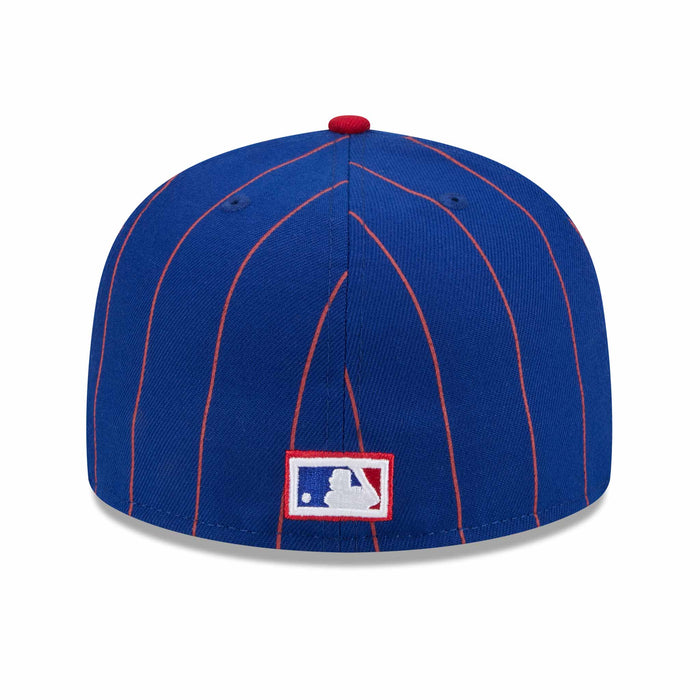 Chicago Cubs Pinstripe Royal 1984 Bear 1876 Patch 5950 Fitted Cap