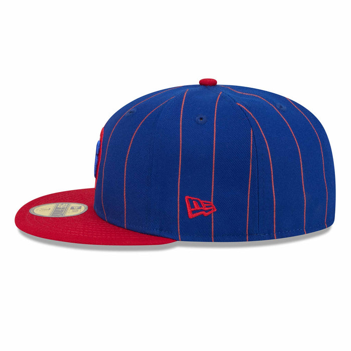 Chicago Cubs Pinstripe Royal 1984 Bear 1876 Patch 5950 Fitted Cap
