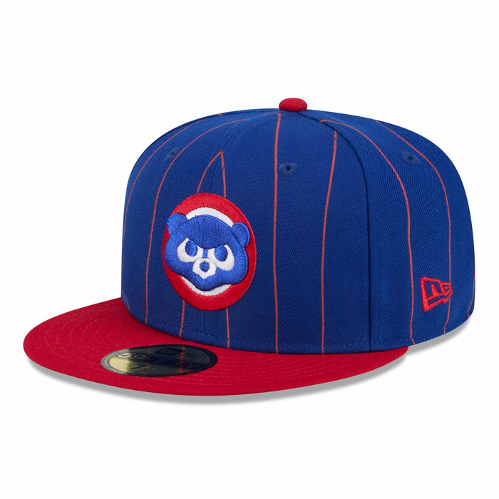 Chicago Cubs Pinstripe Royal 1984 Bear 1876 Patch 5950 Fitted Cap
