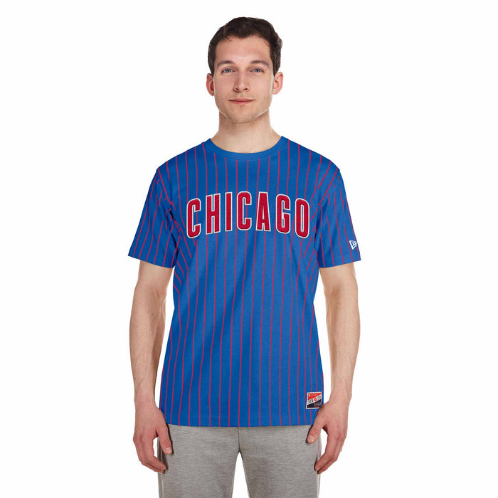 Chicago Cubs Two Sided Bullseye Royal Pinstripe T-Shirt