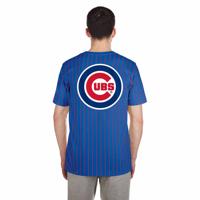 Chicago Cubs Two Sided Bullseye Royal Pinstripe T-Shirt