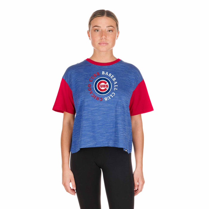 Chicago Cubs Women's Two Tone Baseball Club T-Shirt