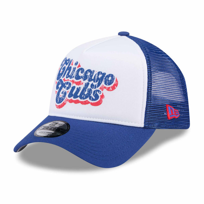 Chicago Cubs Youth 9FORTY Throwback Rear Bullseye Trucker Cap