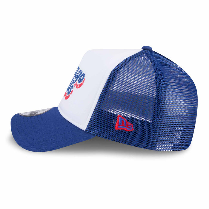 Chicago Cubs Youth 9FORTY Throwback Rear Bullseye Trucker Cap