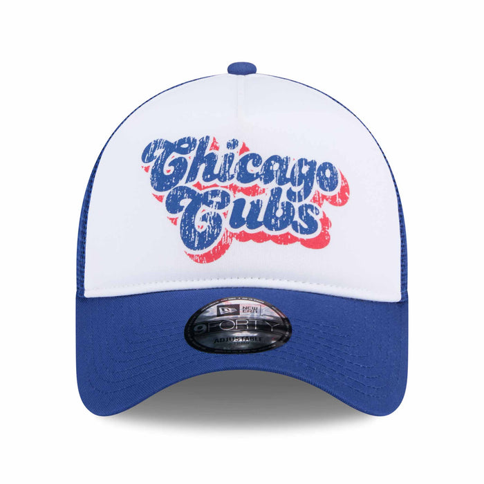 Chicago Cubs Youth 9FORTY Throwback Rear Bullseye Trucker Cap