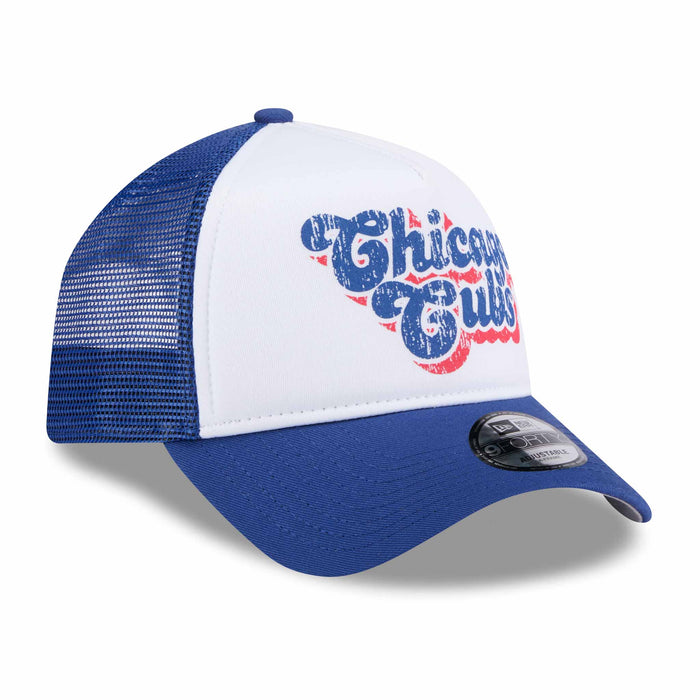 Chicago Cubs Youth 9FORTY Throwback Rear Bullseye Trucker Cap