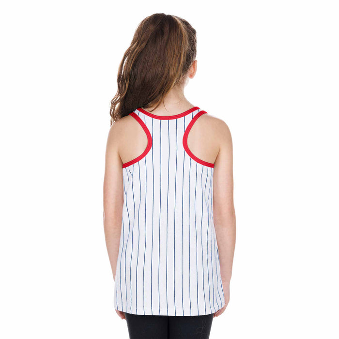 Chicago Cubs Youth Girls Heart Pinstripe Tank Top