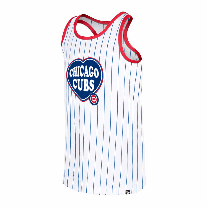 Chicago Cubs Youth Girls Heart Pinstripe Tank Top
