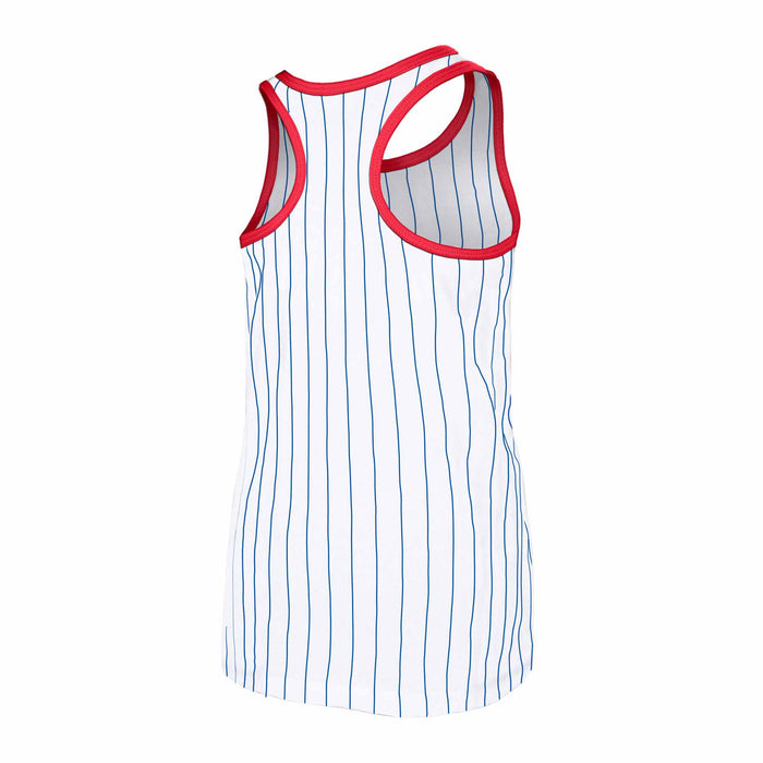 Chicago Cubs Youth Girls Heart Pinstripe Tank Top