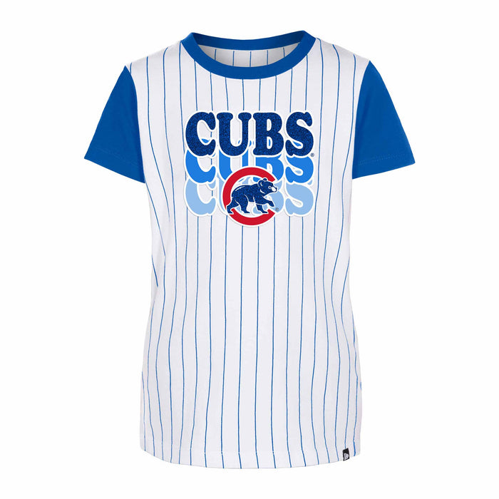 Chicago Cubs Youth Girls Pinstripe T-Shirt