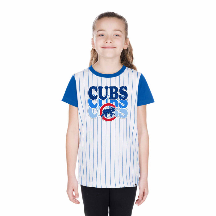 Chicago Cubs Youth Girls Pinstripe T-Shirt