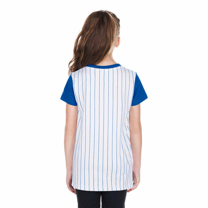 Chicago Cubs Youth Girls Pinstripe T-Shirt