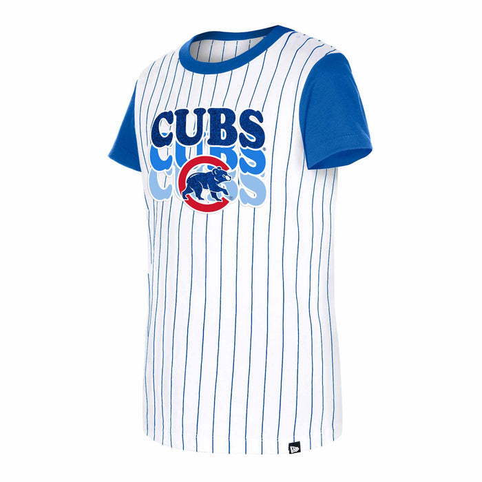 Chicago Cubs Youth Girls Pinstripe T-Shirt