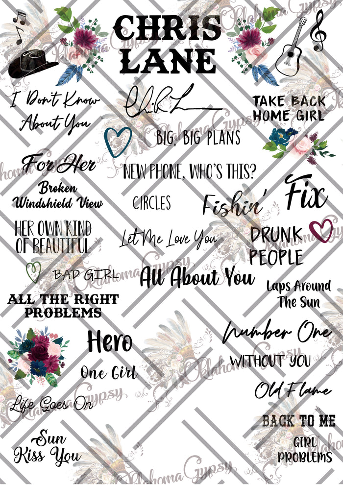 Chris Lane Inspired Top Hits Digital File
