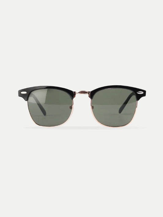 Classic Retro Top Deck Sunglasses | Black-Image 1