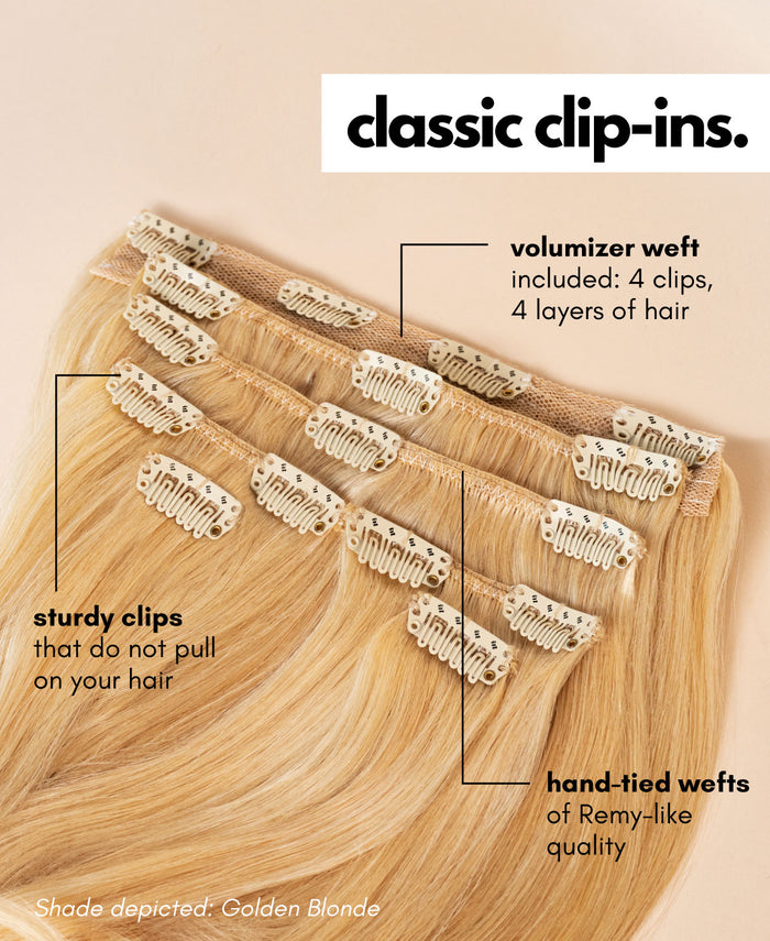 clip-in hair extensions blonde balayage.