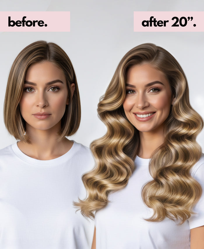 clip-in hair extensions caramel balayage.
