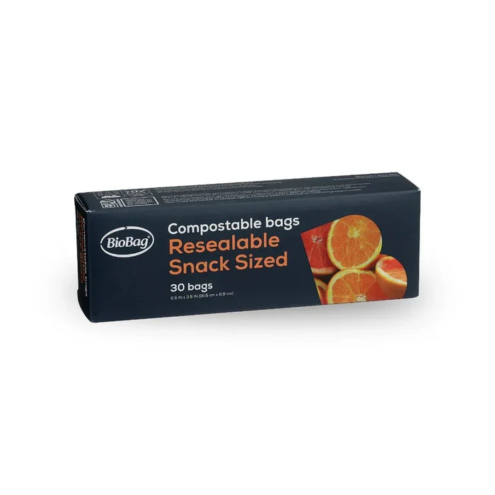 BioBag Compostable & Resealable Snack Bags - 30pk