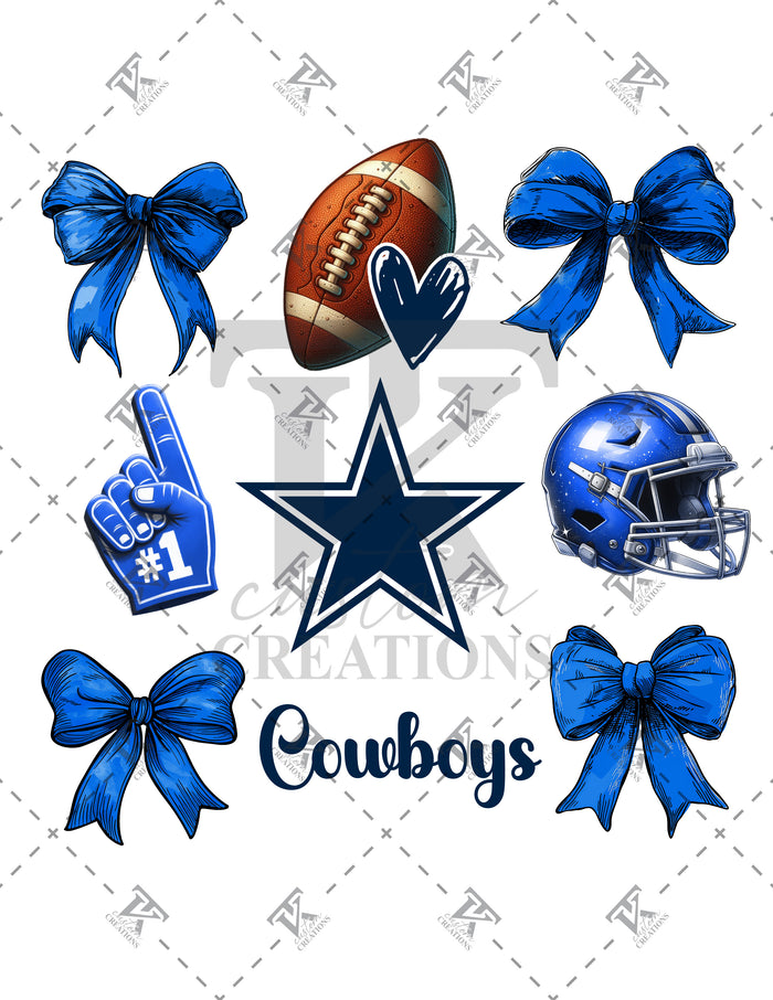 Coquette Dallas Cowboys Bow Design