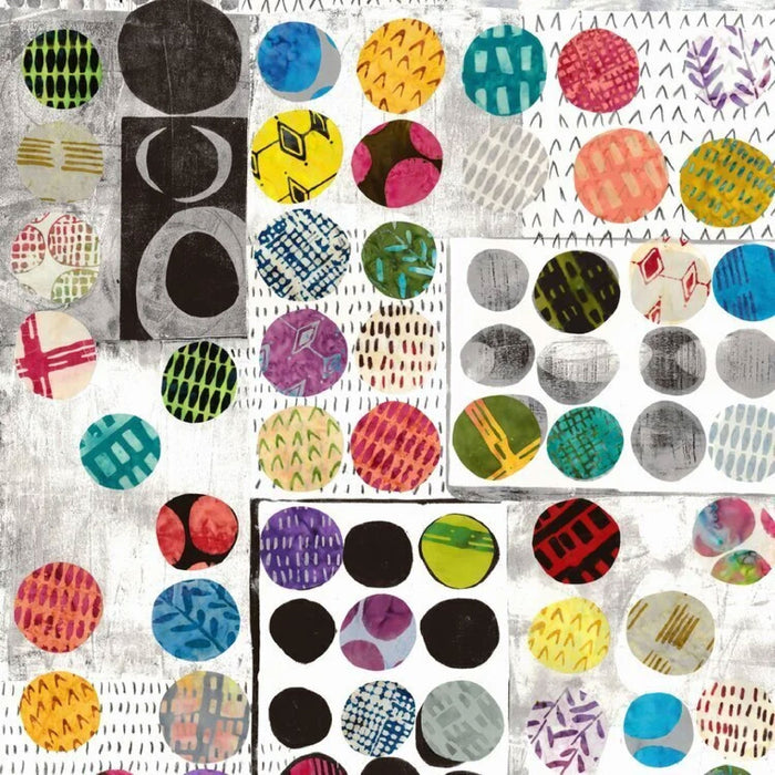 Collection of colorful circular patterns on a white background
