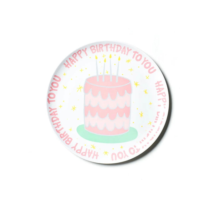 Cotton Colors Pink Happy Birthday Cake Melamine Dinner Plate