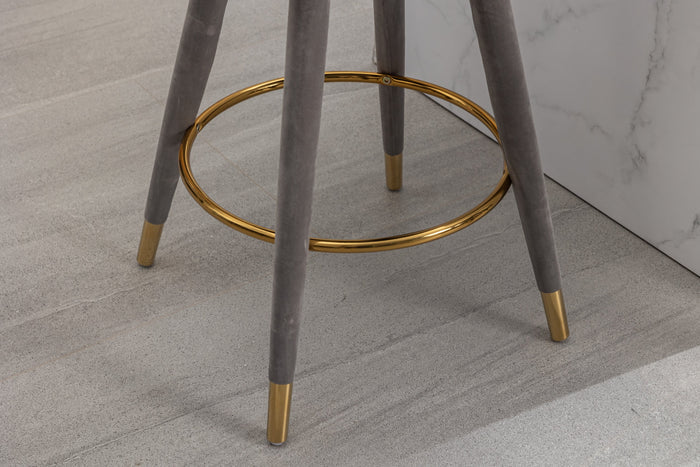 Counter Height Bar Stools Set of 2 for Kitchen Counter Solid Wood Legs