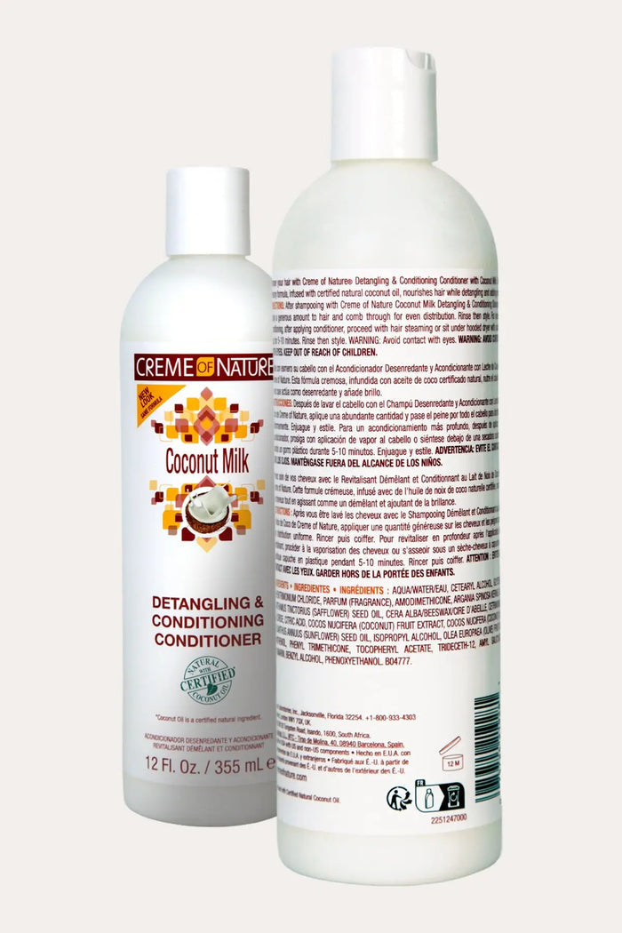CREME OF NATURE COCONUT MILK DETANGLING & CONDITIONING CONDITIONER 12oz CREME OF NATURE