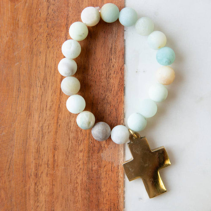 Cross Gemstone Bracelet