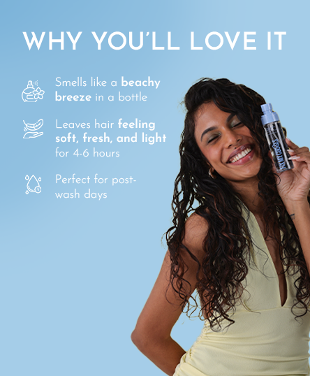 Woman holding Crystal Aqua mentioning reasons to love it