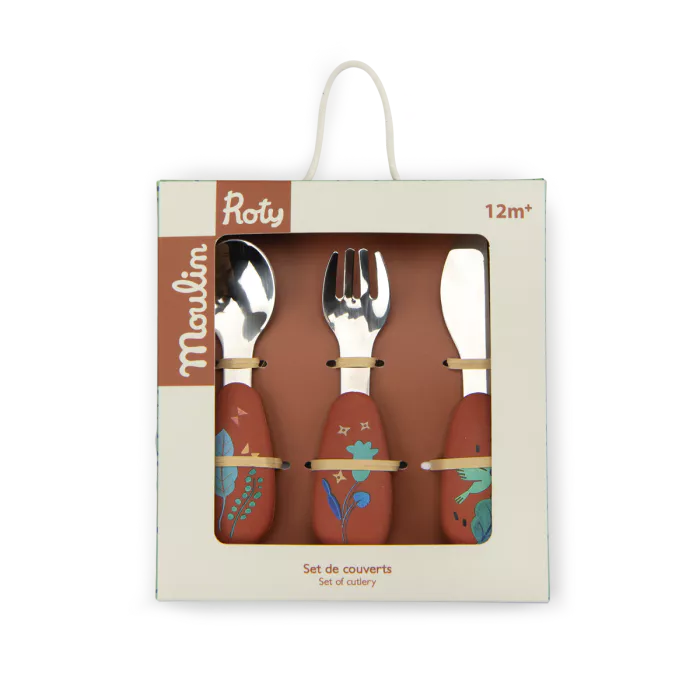 Moulin Roty - Cutlery Set - Silicone - La forêt Mawa