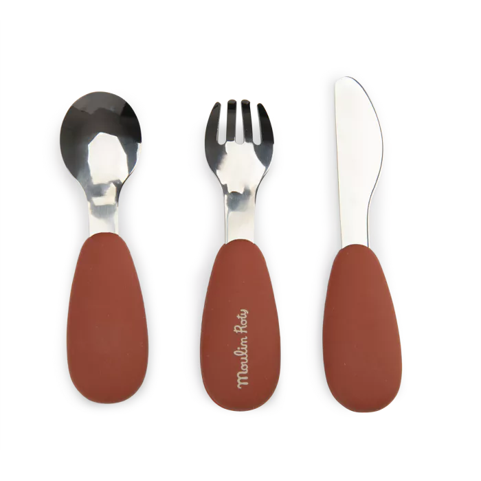 Moulin Roty - Cutlery Set - Silicone - La forêt Mawa - Back