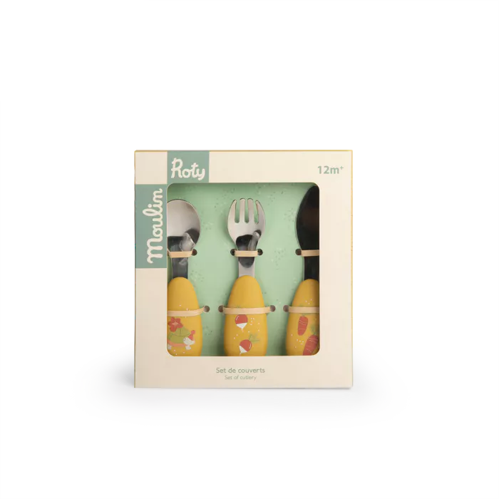 Moulin Roty - Cutlery Set - Silicone - Trois Petits Lapins