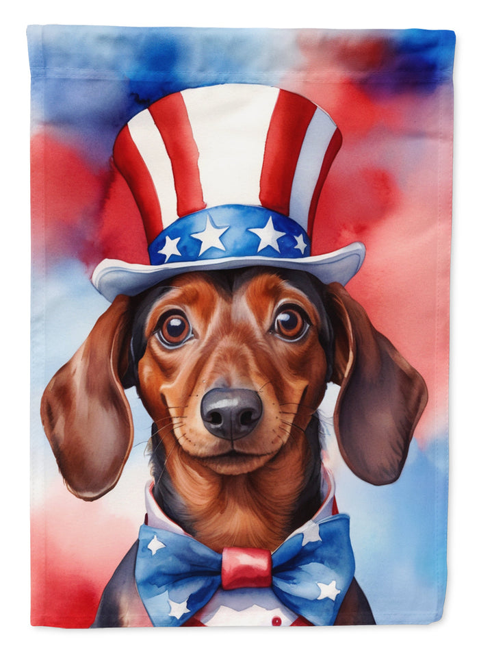 Dachshund Patriotic American House Flag