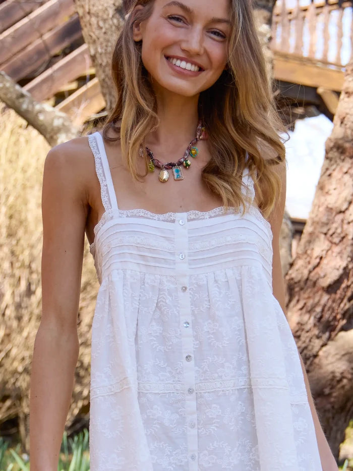 Daria Cotton Lace Mini Dress - White-view 3