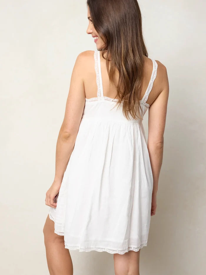 Daria Cotton Lace Mini Dress - White-view 4