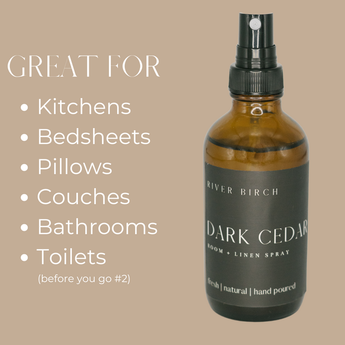 Dark Cedar- 4 oz Amber Glass Room + Linen Spray