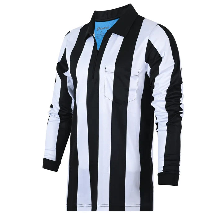 Davis BFX 2 1/4" Stripe Football Referee LS Shirt w/ Chest American Flag
