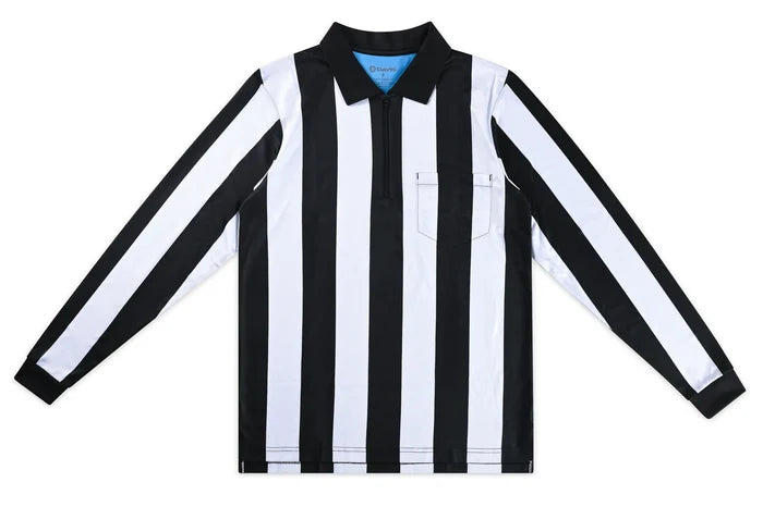 Davis BFX 2 1/4" Stripe Football Referee LS Shirt w/ Chest American Flag