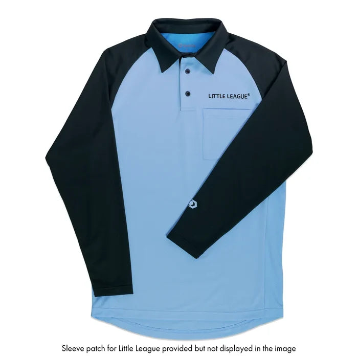 Davis MX3 Powder Blue/Black LS Raglan Sleeve Umpire Shirt (Little League)