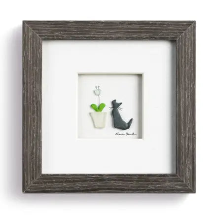 Demdaco Purrfect Petals Wall Art - Gray