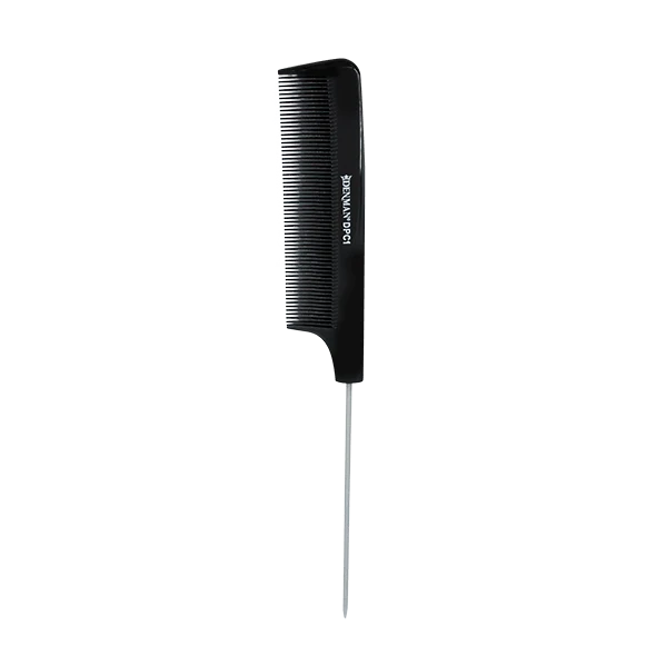 Denman DPC1 Precision Pin Tail Metal Handle 213mm Black Comb